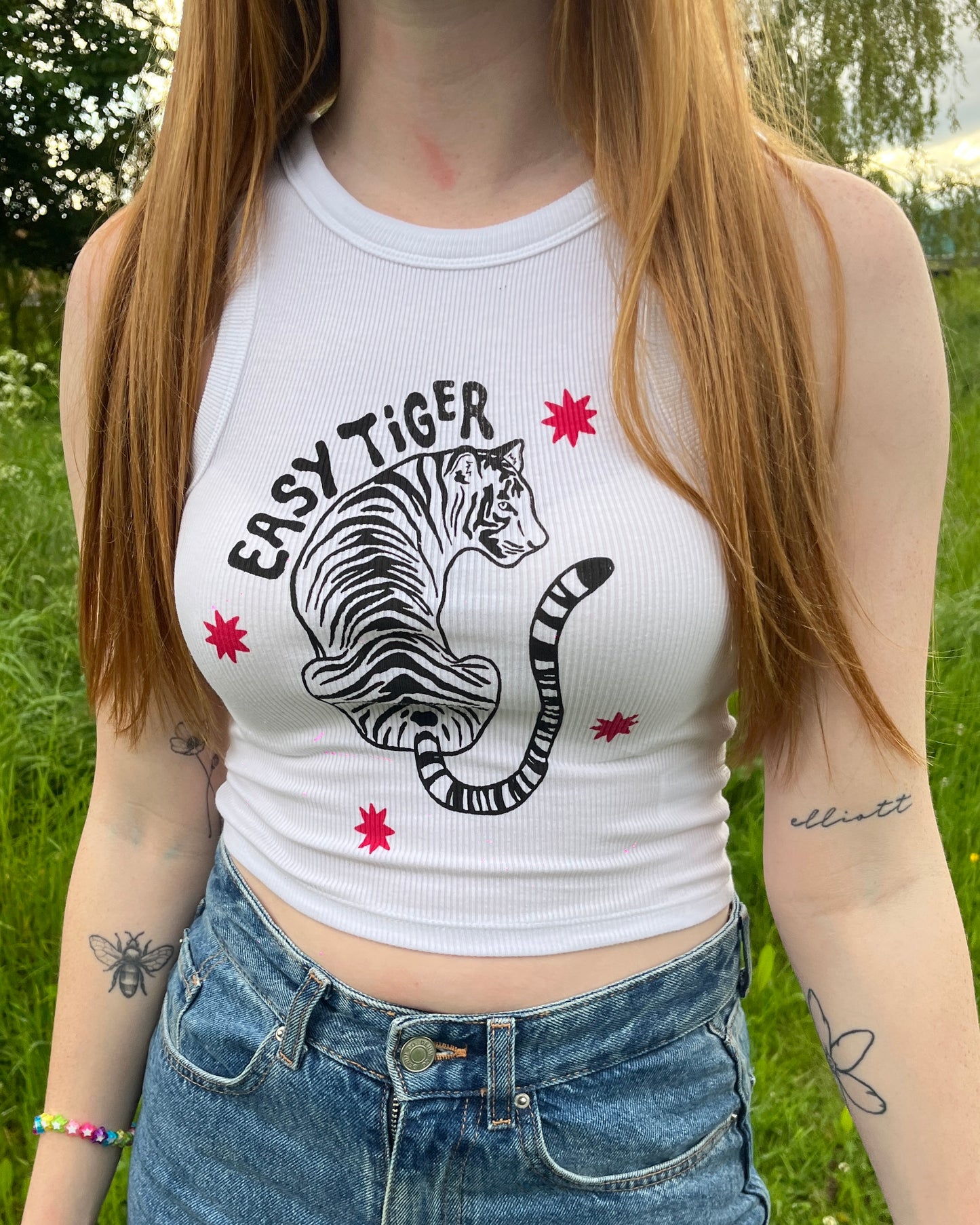 Easy Tiger White Ribbed Tank Top