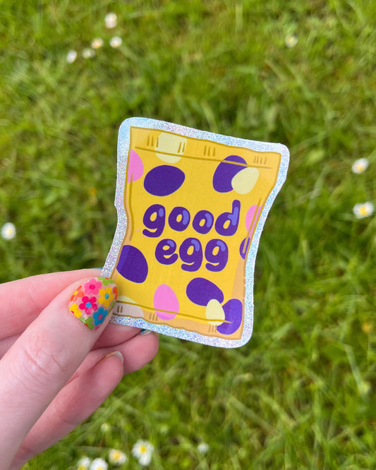 Good Egg Glitter Vinyl Sticker