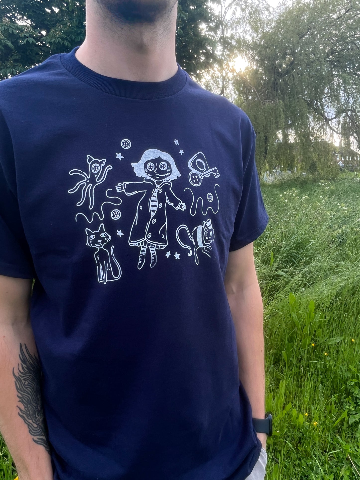 Coraline Unisex Navy T-Shirt