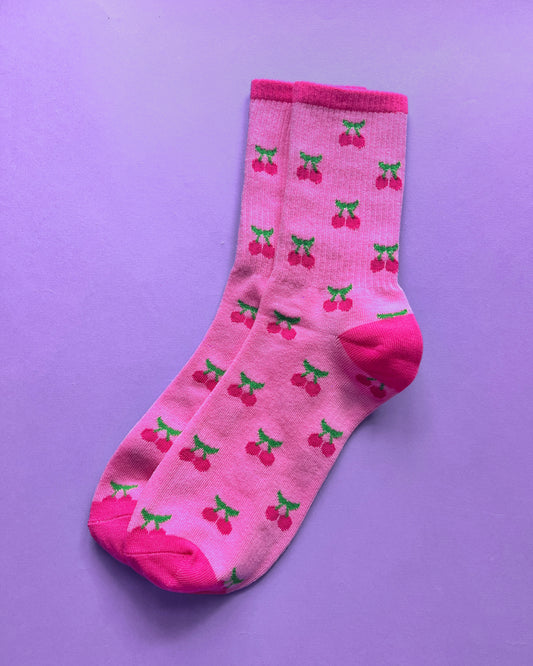 Pink Cherry Socks