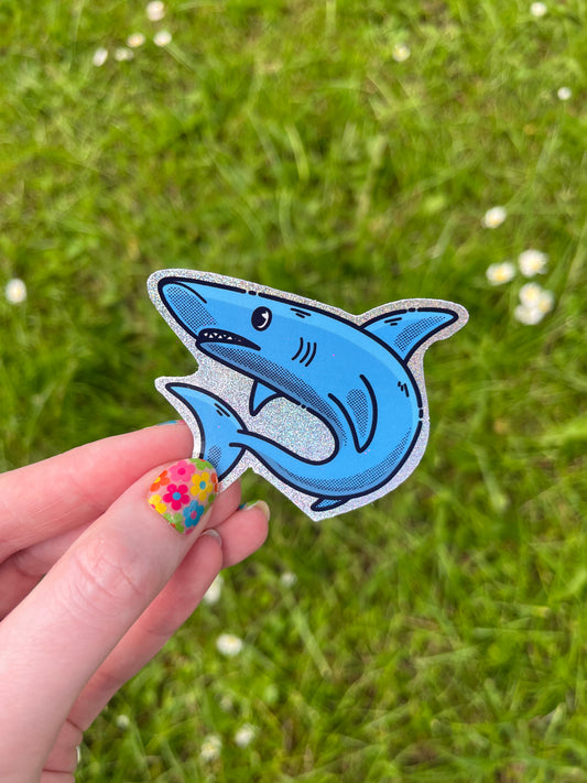 Shark Glitter Vinyl Sticker