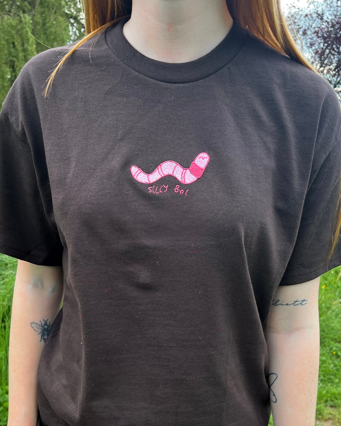 Unisex Silly Boi Worm Embroidered T-Shirt