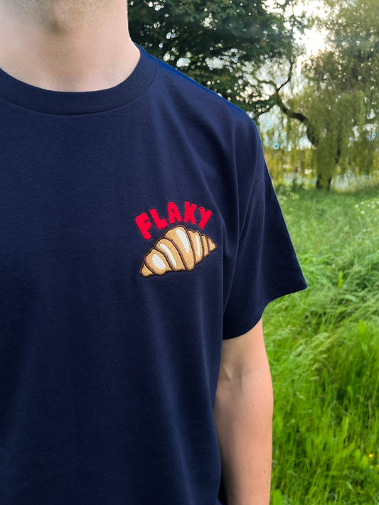 Unisex Flaky Croissant Embroidered T-Shirt