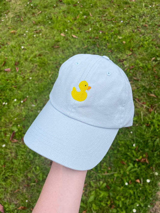 Unisex Blue Duck Embroidered Cap