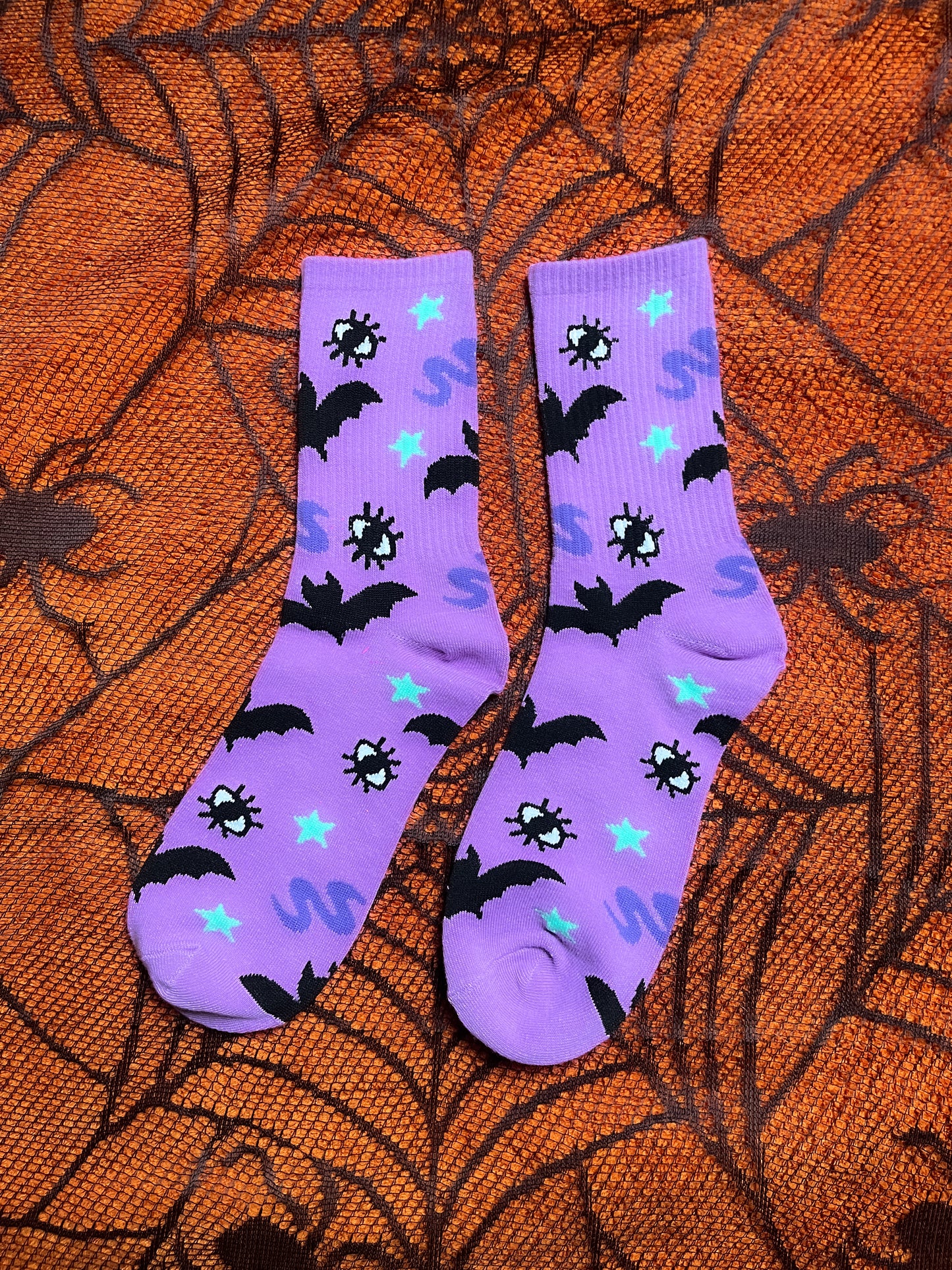 Lilac Halloween Bat Socks