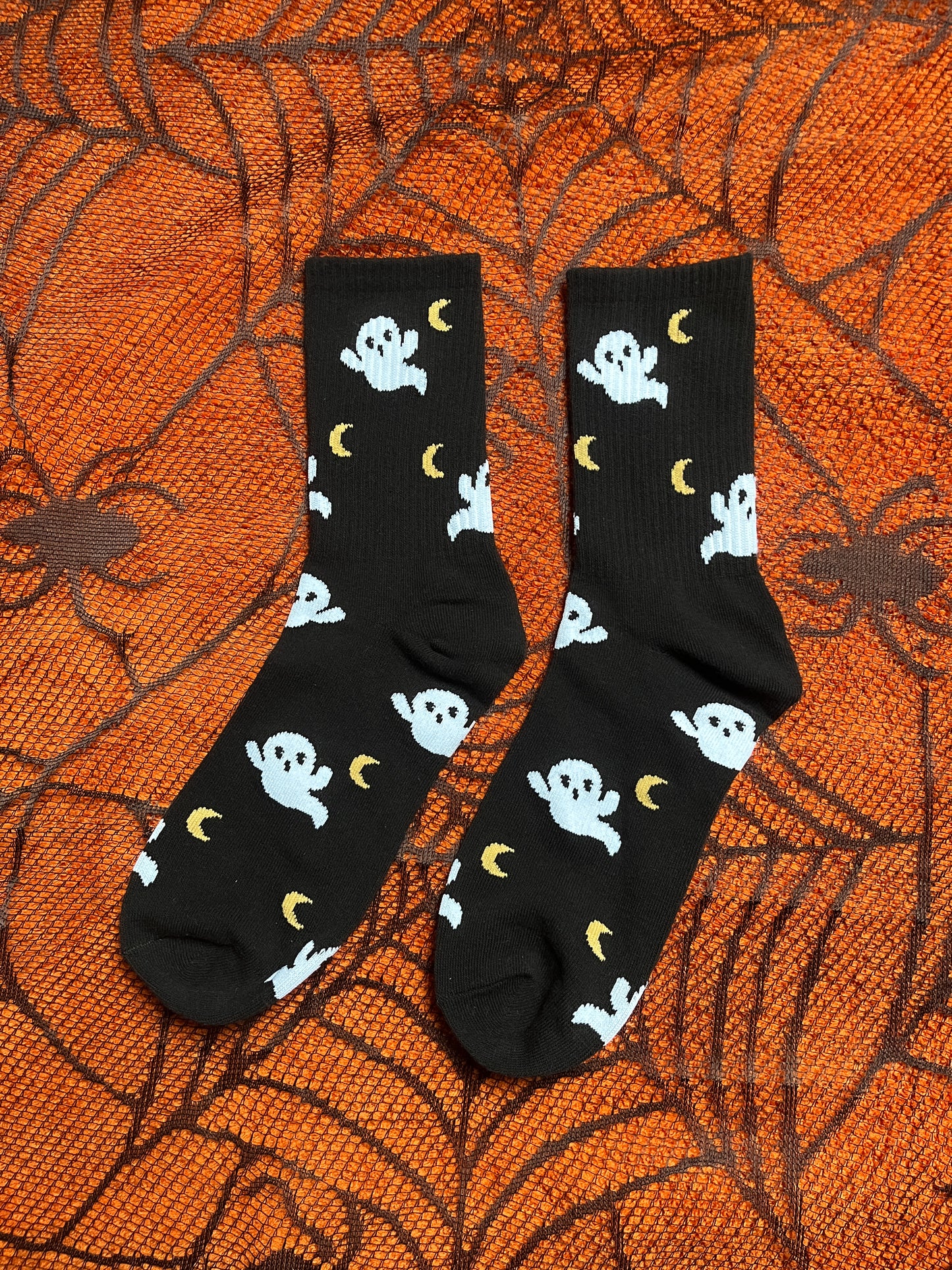 Black Halloween Ghost Socks