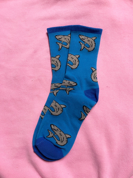 Blue Shark Socks