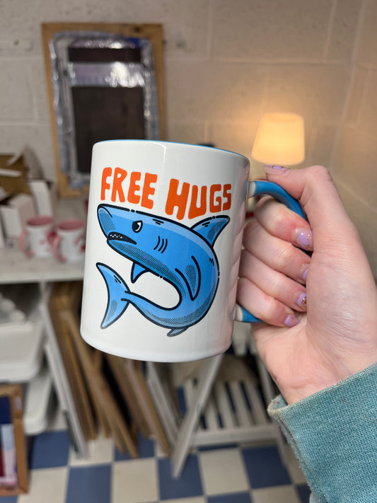 Free Hugs Shark Ceramic Mug